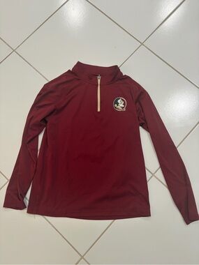 Colosseum Women's Garnet Quarter-Zip Pullover with Seminoles Logo
